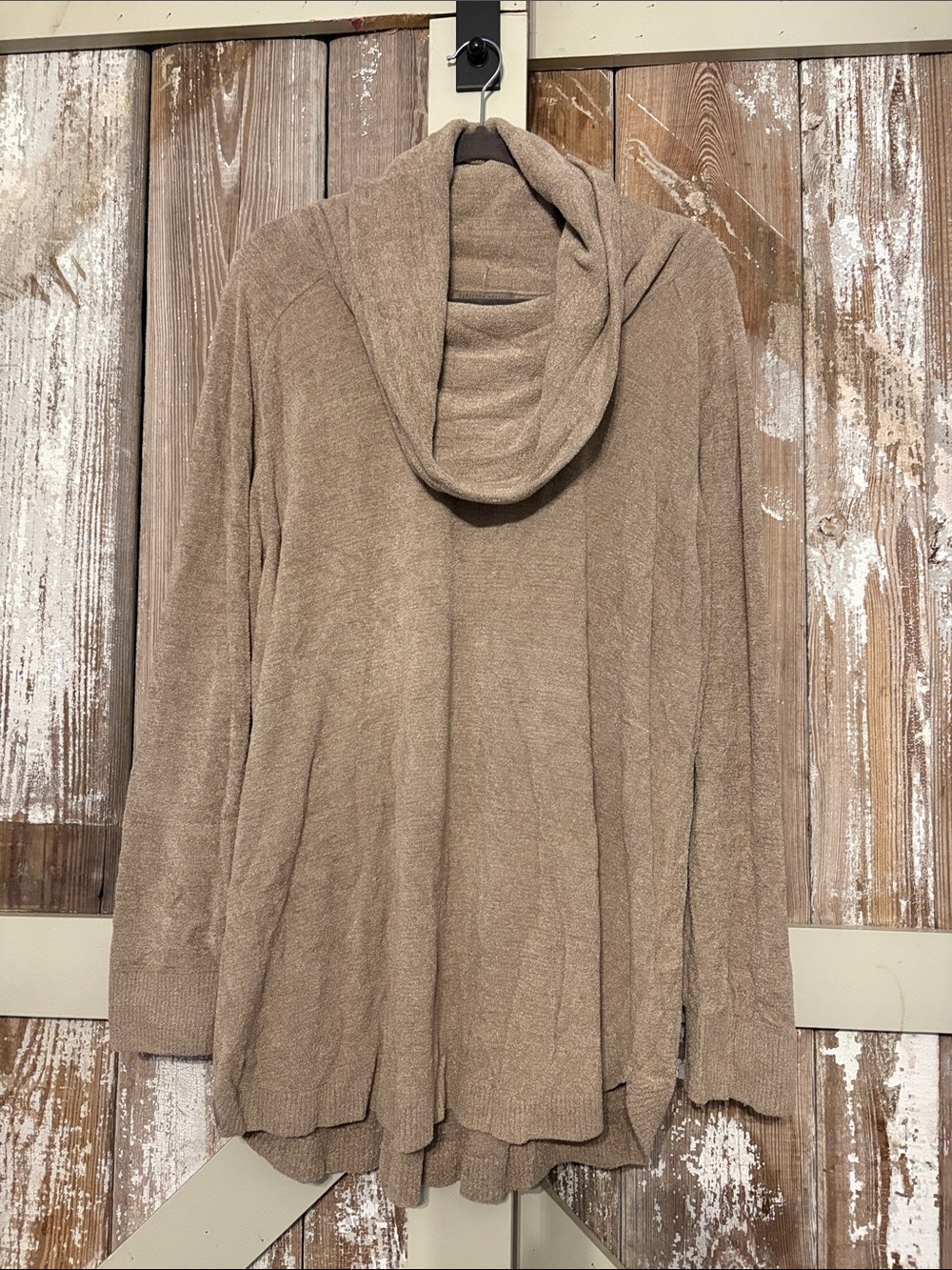 Barefoot Dreams Taupe Cowl Neck Cozy Sweater